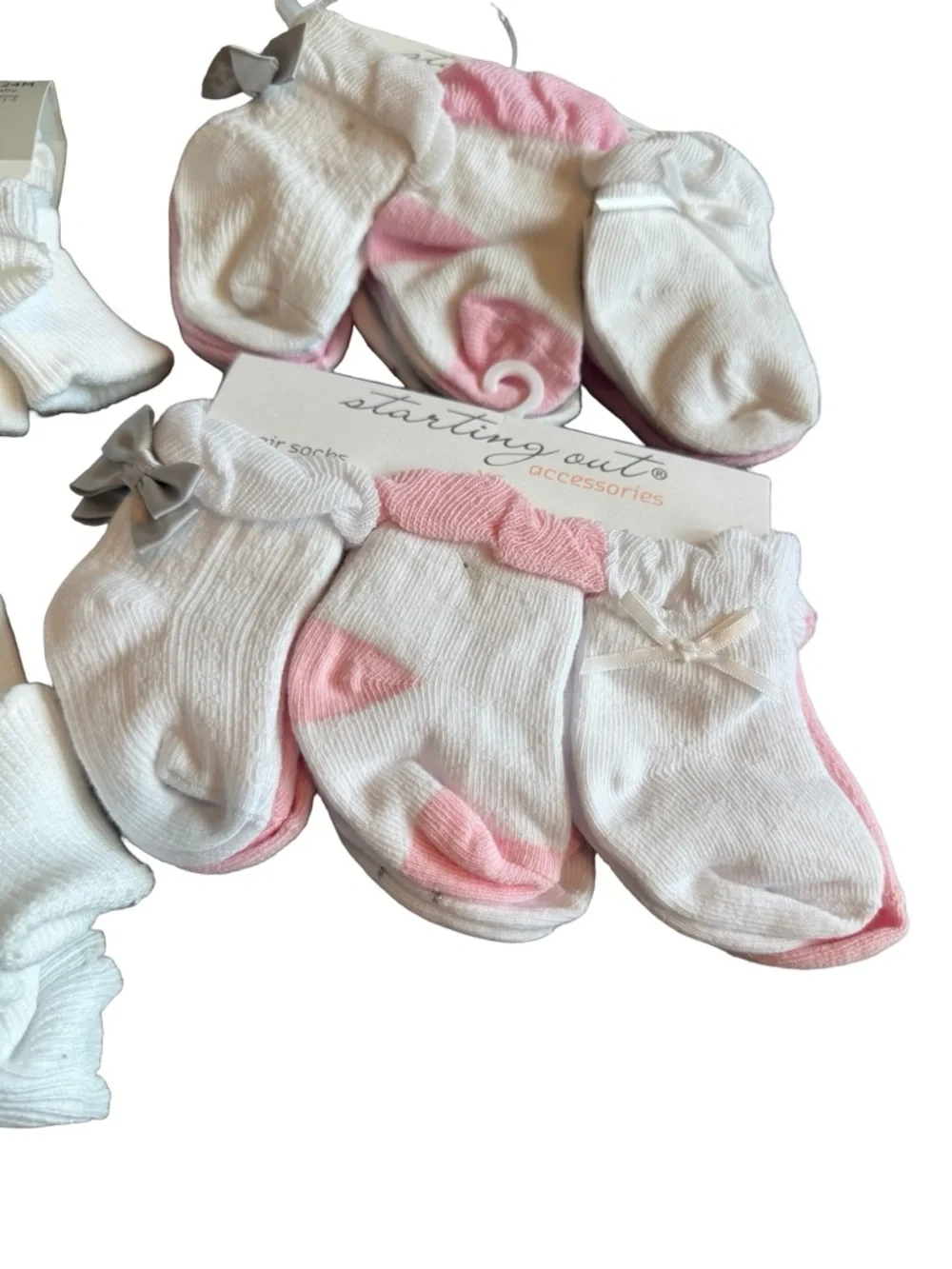 24 Pairs of Baby Girl Socks + Six Pairs of Baby Mittens Carter's Okie New NWT